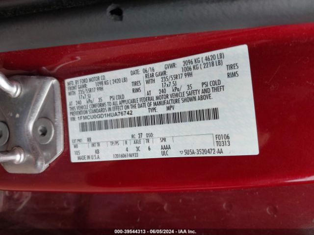 Photo 8 VIN: 1FMCU0GD1HUA76742 - FORD ESCAPE 