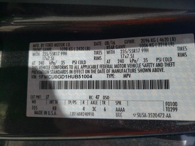 Photo 11 VIN: 1FMCU0GD1HUB51004 - FORD ESCAPE SE 