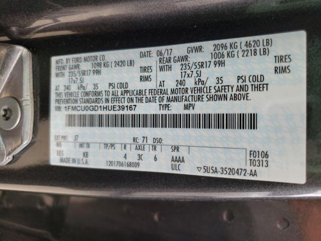 Photo 9 VIN: 1FMCU0GD1HUE39167 - FORD ESCAPE SE 