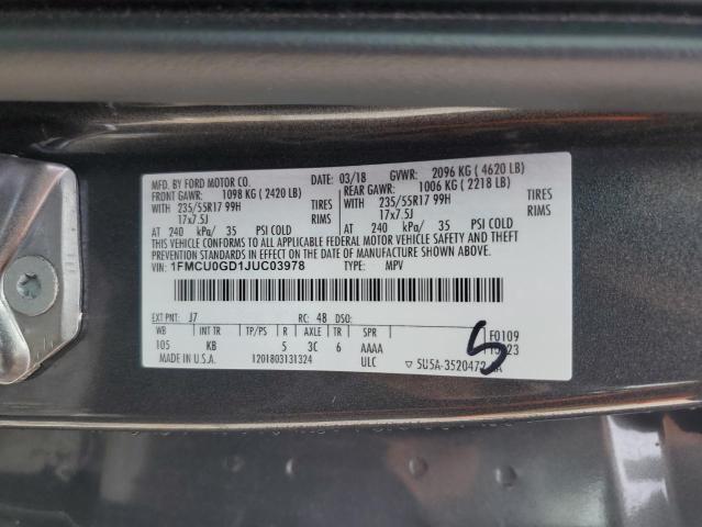 Photo 12 VIN: 1FMCU0GD1JUC03978 - FORD ESCAPE SE 