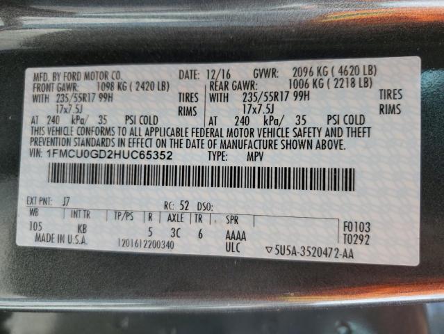 Photo 12 VIN: 1FMCU0GD2HUC65352 - FORD ESCAPE SE 