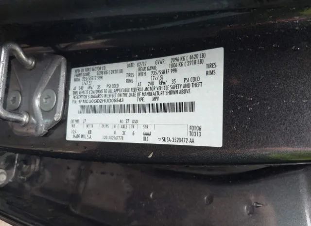 Photo 8 VIN: 1FMCU0GD2HUD05543 - FORD ESCAPE 