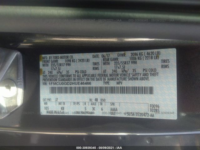 Photo 8 VIN: 1FMCU0GD2HUE46466 - FORD ESCAPE 