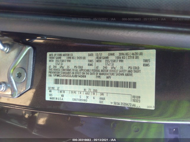 Photo 8 VIN: 1FMCU0GD2JUB14369 - FORD ESCAPE 