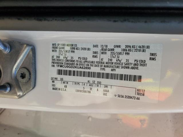 Photo 13 VIN: 1FMCU0GD2KUA62890 - FORD ESCAPE SE 