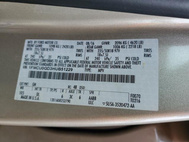 Photo 11 VIN: 1FMCU0GD3HUB51229 - FORD ESCAPE 