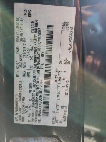 Photo 9 VIN: 1FMCU0GD3HUD67694 - FORD ESCAPE SE 