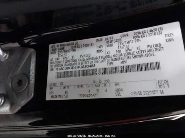 Photo 8 VIN: 1FMCU0GD4HUA93485 - FORD ESCAPE 