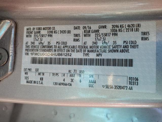 Photo 11 VIN: 1FMCU0GD4HUB61252 - FORD ESCAPE 