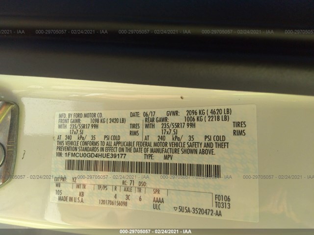 Photo 8 VIN: 1FMCU0GD4HUE39177 - FORD ESCAPE 