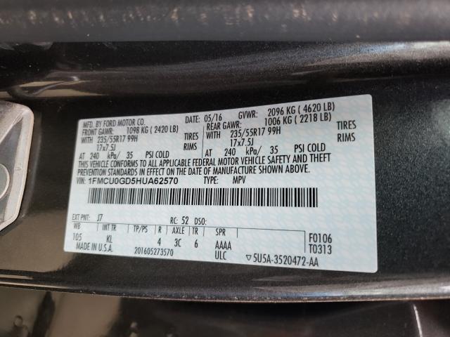 Photo 9 VIN: 1FMCU0GD5HUA62570 - FORD ESCAPE SE 