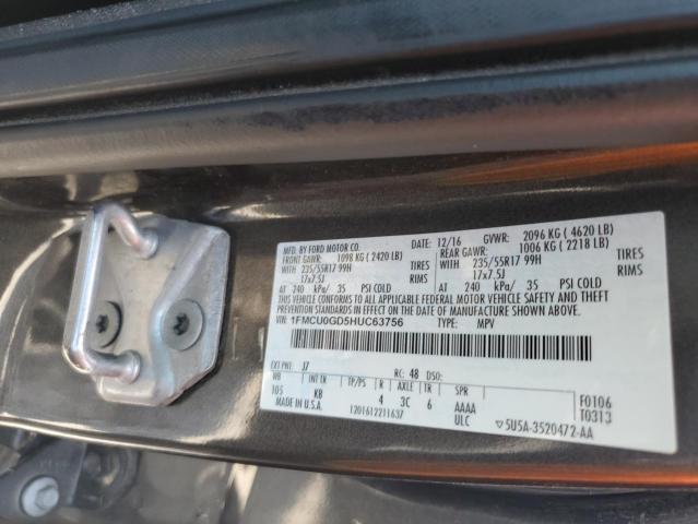 Photo 9 VIN: 1FMCU0GD5HUC63756 - FORD ESCAPE SE 