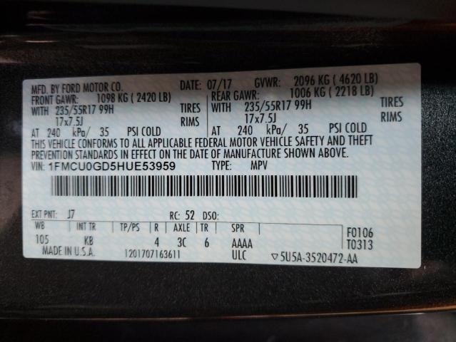 Photo 12 VIN: 1FMCU0GD5HUE53959 - FORD ESCAPE 