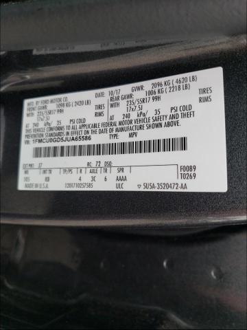 Photo 9 VIN: 1FMCU0GD5JUA65586 - FORD ESCAPE SE 