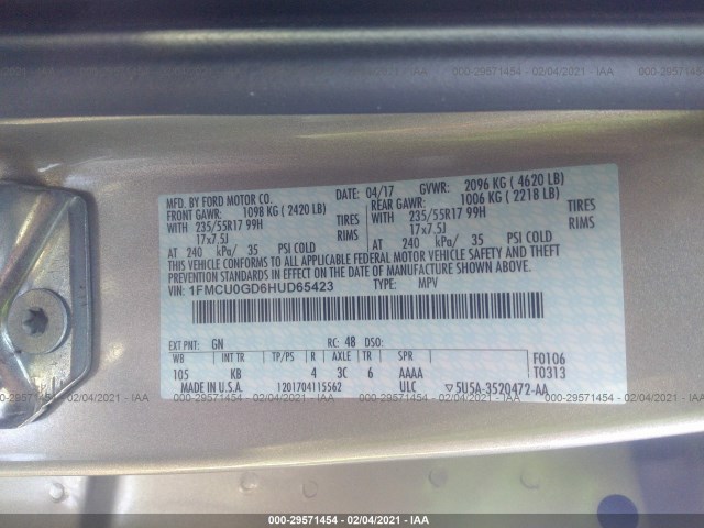 Photo 8 VIN: 1FMCU0GD6HUD65423 - FORD ESCAPE 