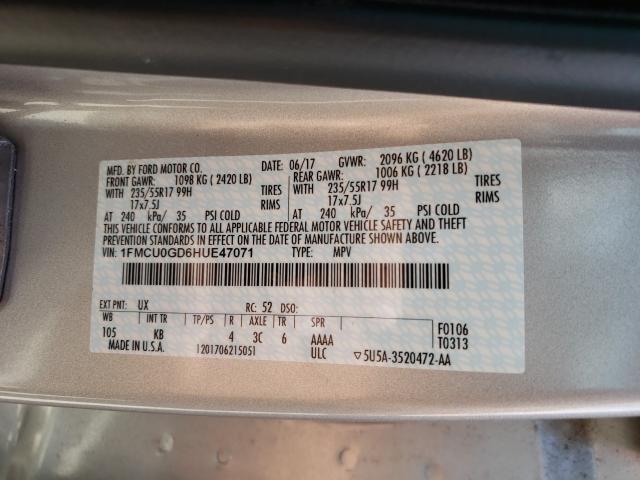 Photo 9 VIN: 1FMCU0GD6HUE47071 - FORD ESCAPE SE 