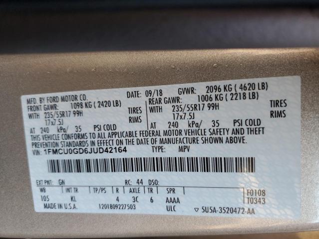 Photo 12 VIN: 1FMCU0GD6JUD42164 - FORD ESCAPE 