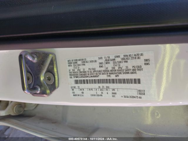 Photo 8 VIN: 1FMCU0GD6KUA49897 - FORD ESCAPE 