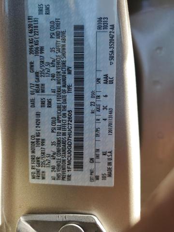 Photo 12 VIN: 1FMCU0GD7HUC72605 - FORD ESCAPE SE 