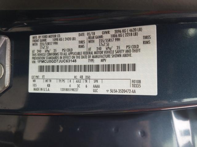 Photo 9 VIN: 1FMCU0GD7JUC63148 - FORD ESCAPE SE 