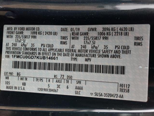 Photo 11 VIN: 1FMCU0GD7KUB14661 - FORD ESCAPE 