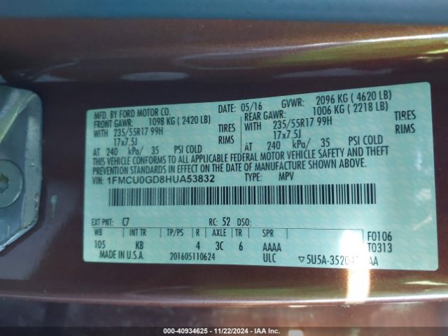 Photo 8 VIN: 1FMCU0GD8HUA53832 - FORD ESCAPE 