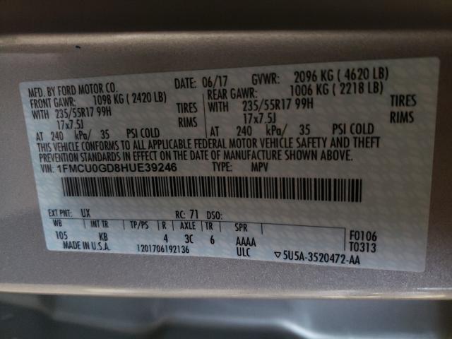 Photo 9 VIN: 1FMCU0GD8HUE39246 - FORD ESCAPE 