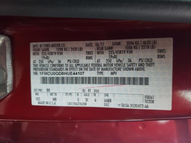 Photo 12 VIN: 1FMCU0GD8HUE44107 - FORD ESCAPE 