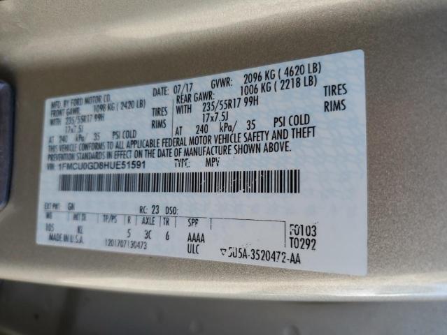 Photo 9 VIN: 1FMCU0GD8HUE51591 - FORD ESCAPE SE 