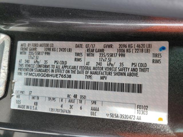 Photo 12 VIN: 1FMCU0GD8HUE76538 - FORD ESCAPE SE 