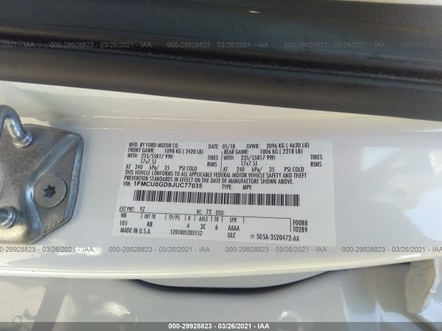 Photo 8 VIN: 1FMCU0GD9JUC77035 - FORD ESCAPE 