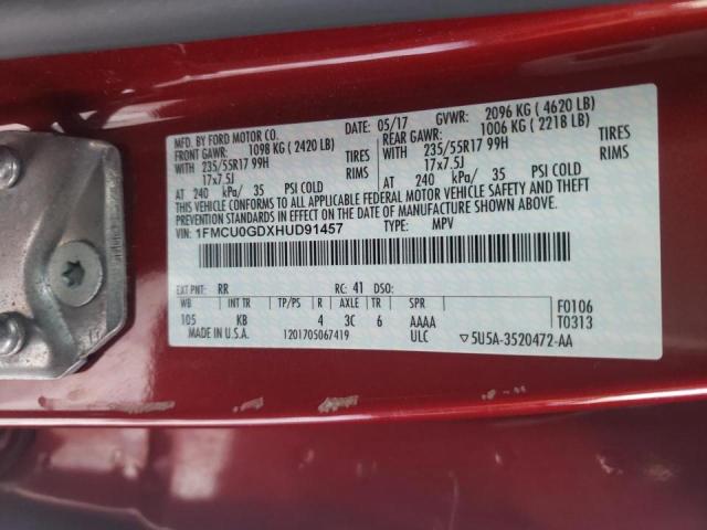 Photo 9 VIN: 1FMCU0GDXHUD91457 - FORD ESCAPE SE 