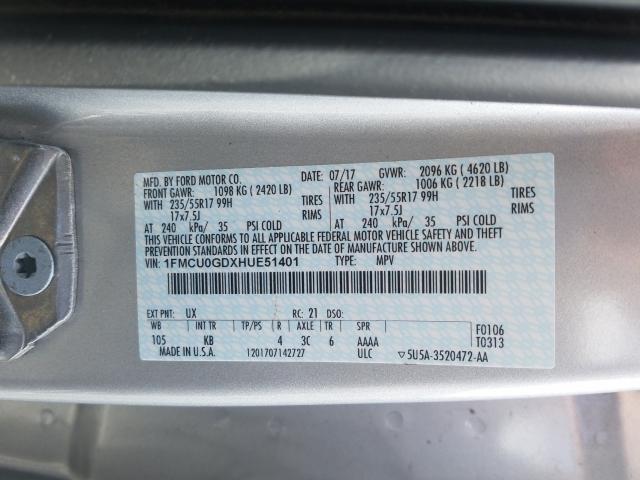 Photo 9 VIN: 1FMCU0GDXHUE51401 - FORD ESCAPE SE 