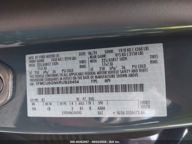 Photo 8 VIN: 1FMCU0GN6RUB20454 - FORD ESCAPE 