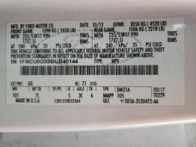 Photo 12 VIN: 1FMCU0GX0DUB40144 - FORD ESCAPE SE 