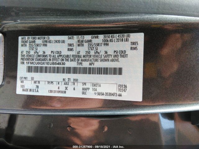 Photo 8 VIN: 1FMCU0GX1EUB54930 - FORD ESCAPE 