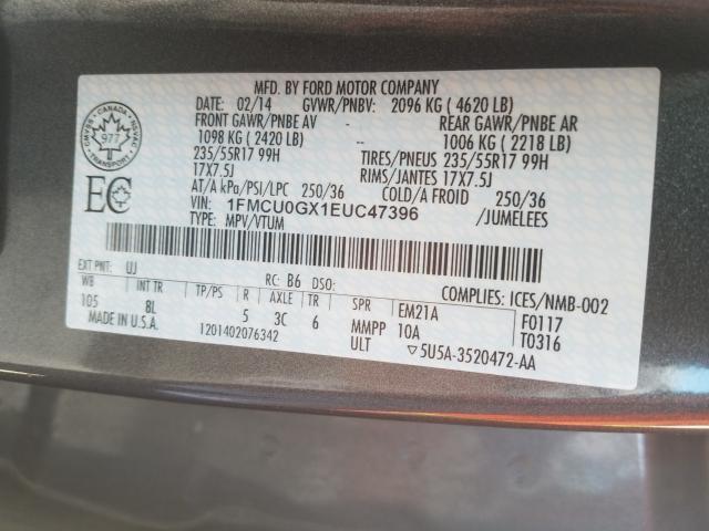 Photo 9 VIN: 1FMCU0GX1EUC47396 - FORD ESCAPE SE 