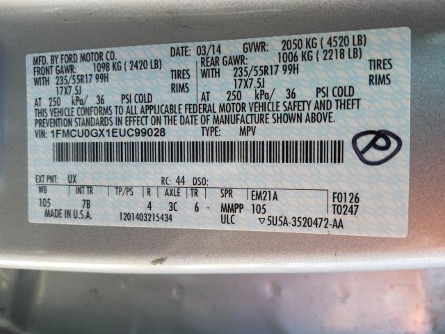 Photo 9 VIN: 1FMCU0GX1EUC99028 - FORD ESCAPE SE 