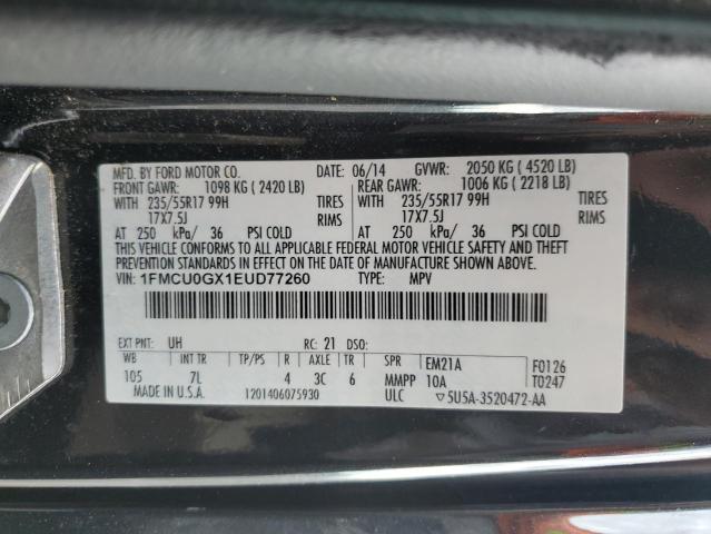 Photo 9 VIN: 1FMCU0GX1EUD77260 - FORD ESCAPE SE 