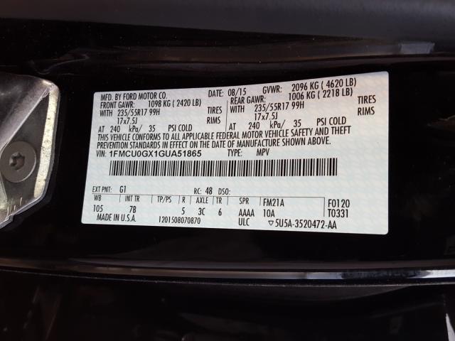 Photo 9 VIN: 1FMCU0GX1GUA51865 - FORD ESCAPE SE 