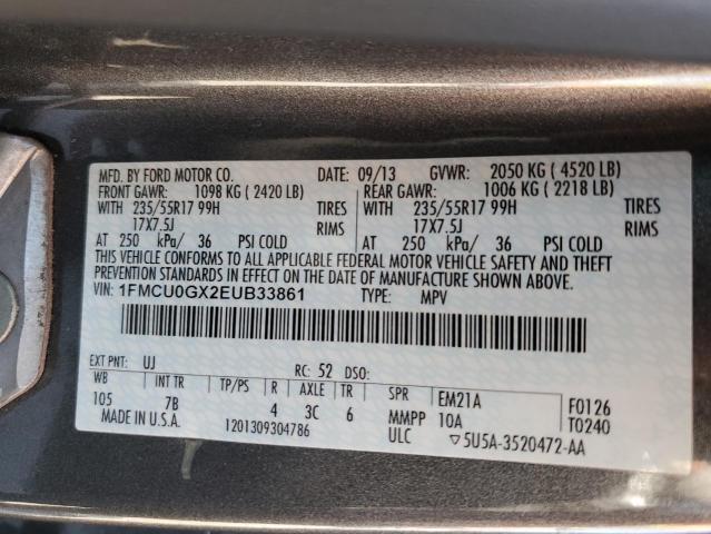 Photo 11 VIN: 1FMCU0GX2EUB33861 - FORD ESCAPE SE 