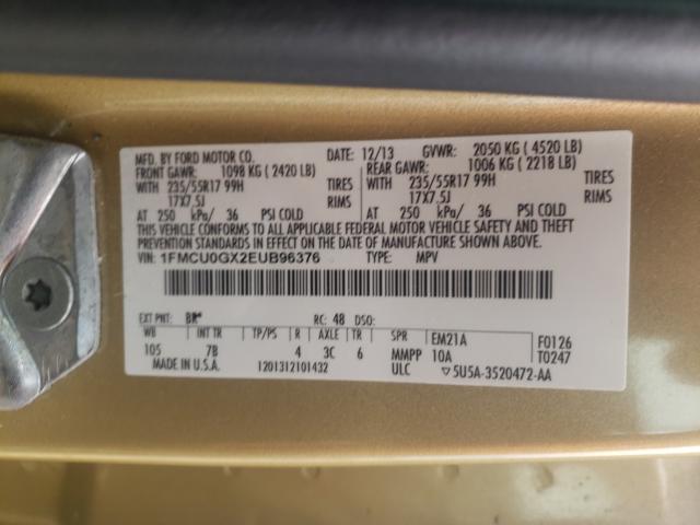 Photo 9 VIN: 1FMCU0GX2EUB96376 - FORD ESCAPE SE 