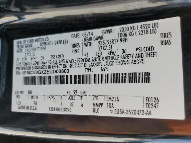 Photo 12 VIN: 1FMCU0GX2EUD00803 - FORD ESCAPE SE 