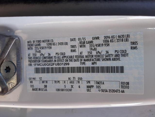 Photo 9 VIN: 1FMCU0GX2FUB31299 - FORD ESCAPE SE 