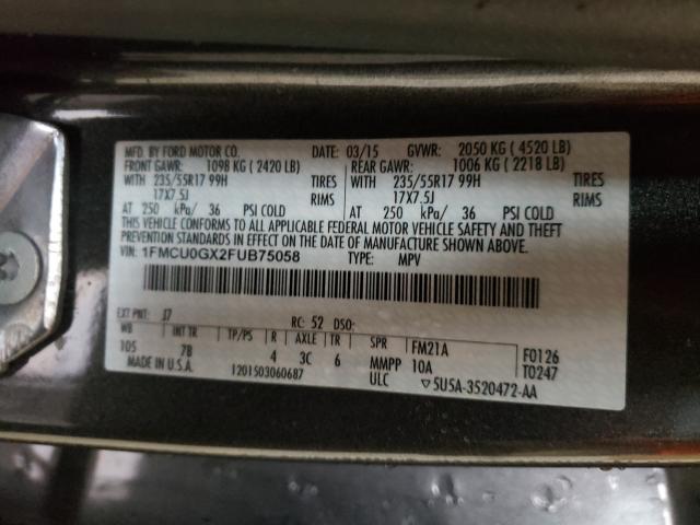 Photo 9 VIN: 1FMCU0GX2FUB75058 - FORD ESCAPE SE 