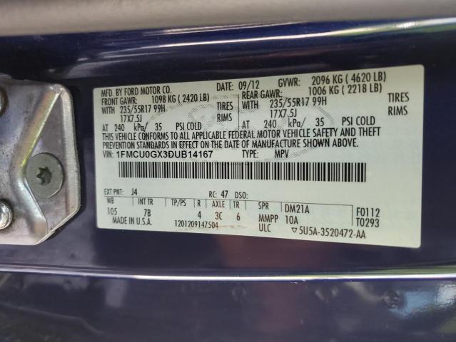 Photo 11 VIN: 1FMCU0GX3DUB14167 - FORD ESCAPE SE 