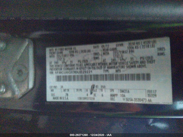 Photo 8 VIN: 1FMCU0GX3DUB29221 - FORD ESCAPE 