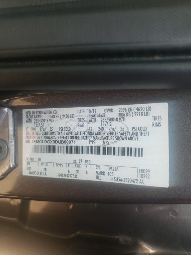 Photo 9 VIN: 1FMCU0GX3DUB60971 - FORD ESCAPE SE 