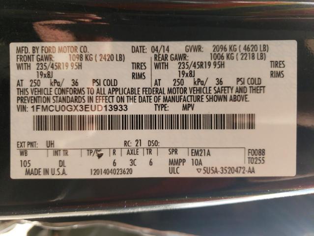 Photo 12 VIN: 1FMCU0GX3EUD13933 - FORD ESCAPE SE 