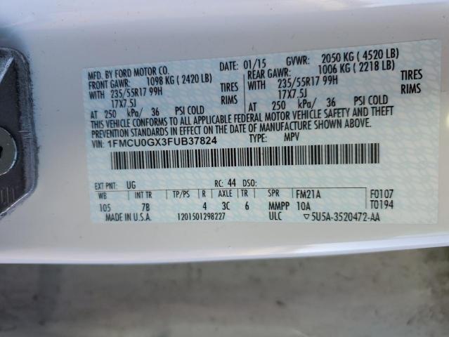 Photo 12 VIN: 1FMCU0GX3FUB37824 - FORD ESCAPE SE 